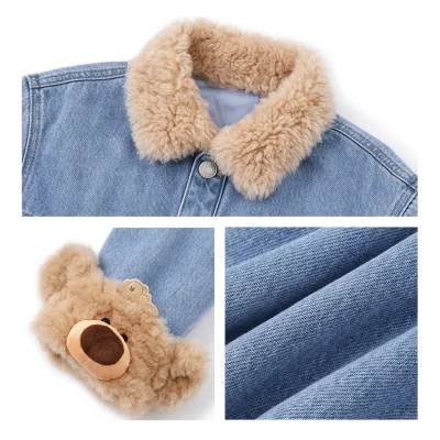13DE MARZO BabyBear Cuffed Denim Jacket Blue - Image 7