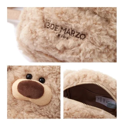 13DE MARZO BabyBear Fuzzy Backpack Khaki - Image 8