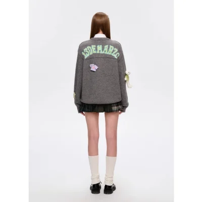 13DE MARZO Wearable Bear Sweater Dark Grey - Image 4