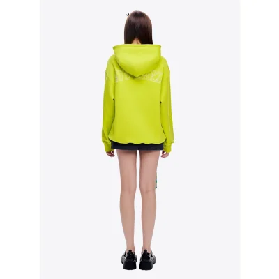 13DE MARZO Doozoo Pocket Bear Hoodie Neon Green - Image 5