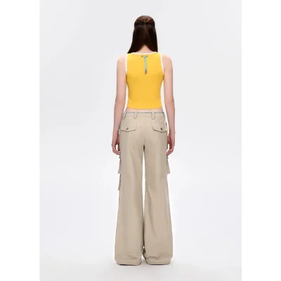 13DE MARZO Maximalist Pendant Cargo Pants Khaki - Image 4