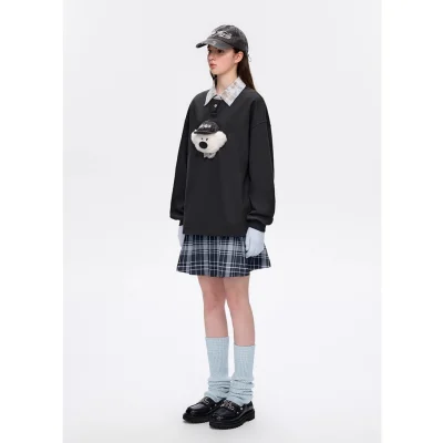 13DE MARZO Real Cap Bear Sweater Dark Grey - Image 4