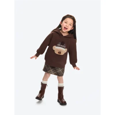 13DE MARZO BabyBear Hat Hoodie Brown