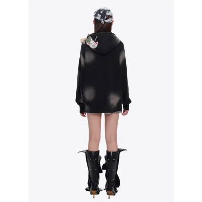 13DE MARZO Badge Retro Hoodie Black - Image 4