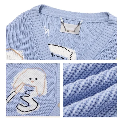 13DE MARZO Doozoo Doodles Cardigan Blue - Image 6