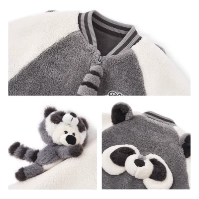 13DE MARZO Raccoon BabyBear Baseball Jacket Grey - Image 8