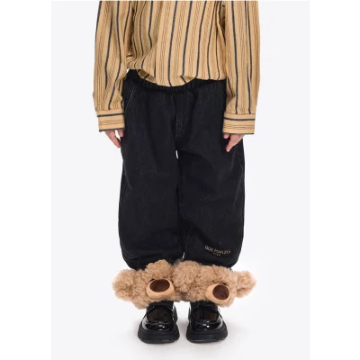 13DE MARZO BabyBear Cuffed Jeans Black - Image 3