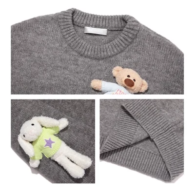13DE MARZO Wearable Bear Sweater Dark Grey - Image 6