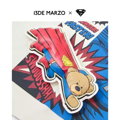 13DE MARZO Superman Bear Comic Sweater Beige - Image 8