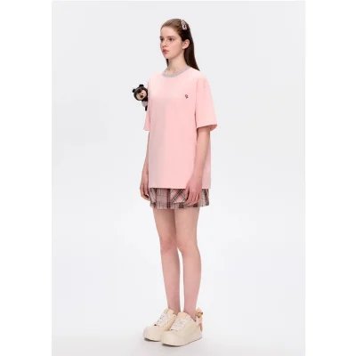 13DE MARZO Malayan Tapir Marzo Bear T-shirt Pink - Image 4