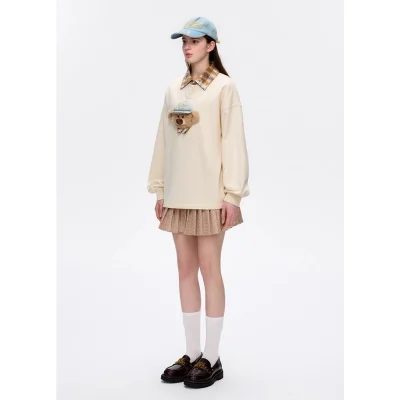 13DE MARZO Real Cap Bear Sweater Beige - Image 3