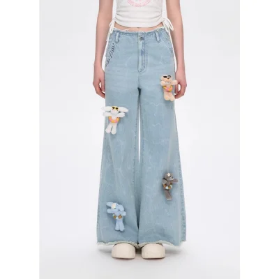 13DE MARZO Holiday Plushies Denim Jeans Blue