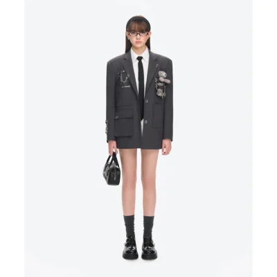 13DE MARZO Chains Multi-Pocket Suit Dark Grey - Image 3