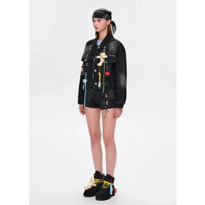 13DE MARZO Maximalist Pendant Suede Martin Boots Black