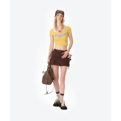 13DE MARZO Collision Colour Slim Top Yellow - Image 3