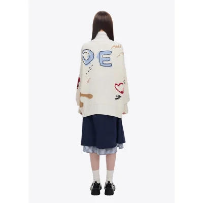 13DE MARZO Doozoo Doodles Cardigan White - Image 5