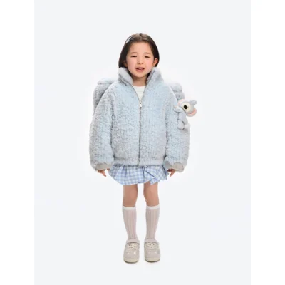 13DE MARZO Elephant BabyBear Scarf Jacket Blue - Image 4