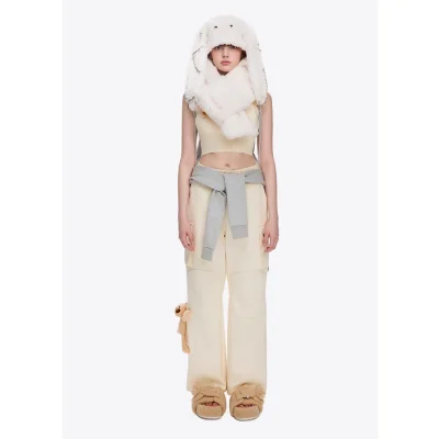13DE MARZO Doozoo Faux Hoodie String Bag Grey - Image 4