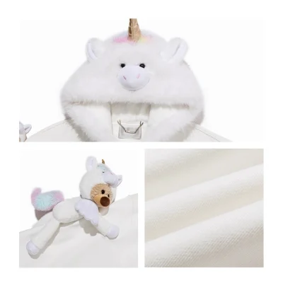 13DE MARZO Unicorn Bear Zipped Hoodie White - Image 10