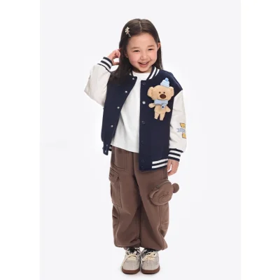 13DE MARZO BabyBear Baseball Jacket Navy Blue - Image 3