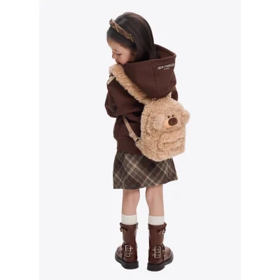 13DE MARZO BabyBear Fuzzy Backpack Khaki