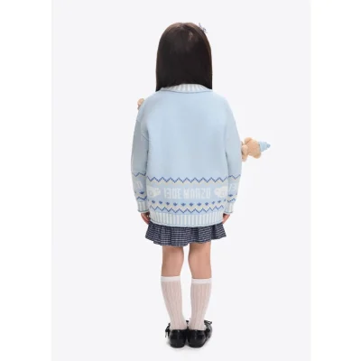 13DE MARZO BabyBear Fair Isle Knit Sweater Blue - Image 5
