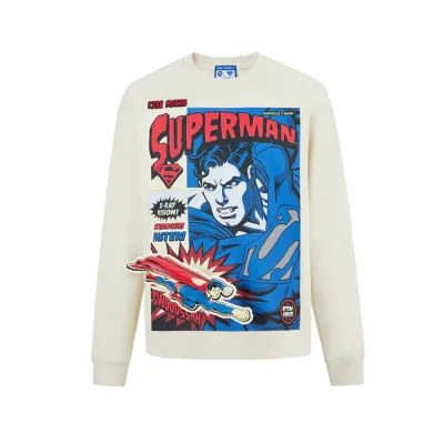13DE MARZO Superman Bear Comic Sweater Beige