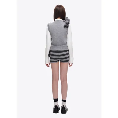 13DE MARZO Raccoon Bear Knitted Vest Grey - Image 5