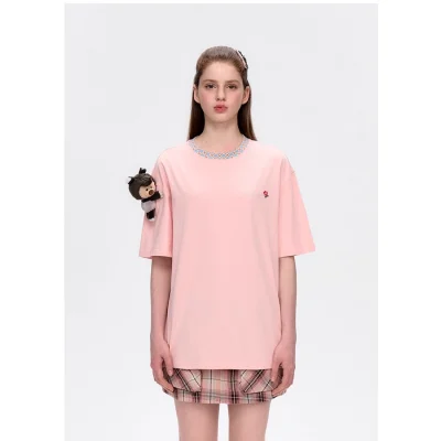 13DE MARZO Malayan Tapir Marzo Bear T-shirt Pink