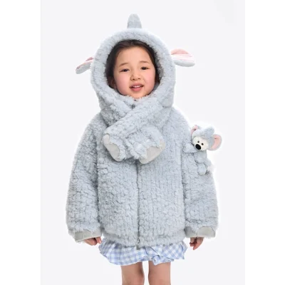 13DE MARZO Elephant BabyBear Scarf Jacket Blue