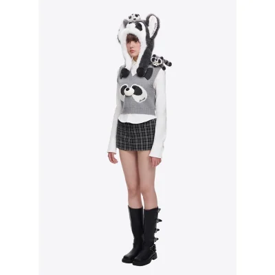 13DE MARZO Raccoon Bear Hat Grey - Image 4
