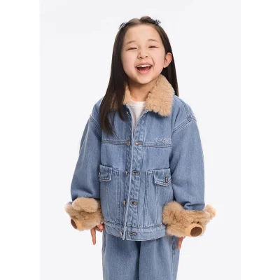 13DE MARZO BabyBear Cuffed Denim Jacket Blue