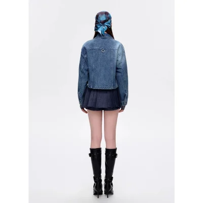 13DE MARZO Maximalist Pendant Denim Jacket Blue - Image 5