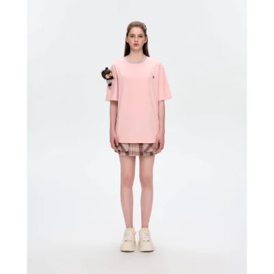13DE MARZO Malayan Tapir Marzo Bear T-shirt Pink - Image 3