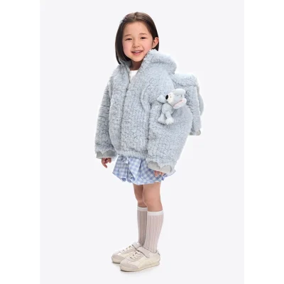 13DE MARZO Elephant BabyBear Scarf Jacket Blue - Image 3