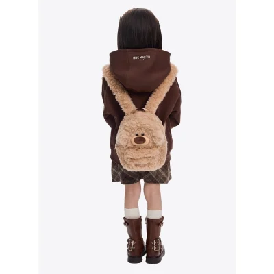 13DE MARZO BabyBear Fuzzy Backpack Khaki - Image 4