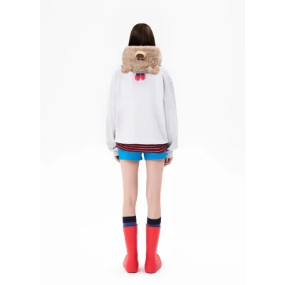 13DE MARZO Superman Bear Fuzzy Hoodie Grey - Image 5