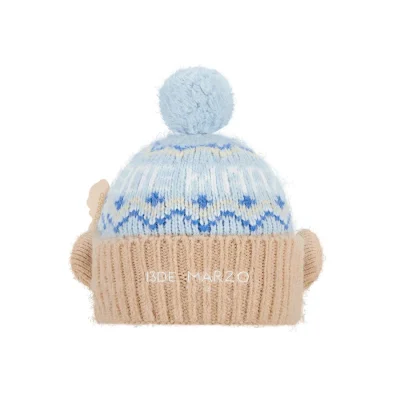 13DE MARZO BabyBear Fair Isle Knit Beanie Blue - Image 6