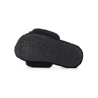13DE MARZO Bear Flip-top Fur Slippers Black - Image 6