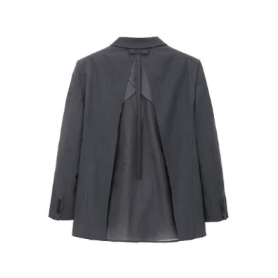 REVAN Blazer with Back Bow and Sheer Panel Grey - Image 7