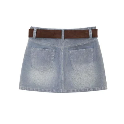 REVAN Contrast Trim Denim Mini Skirt Blue - Image 6