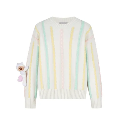13DE MARZO Unicorn Bear Sweater Beige