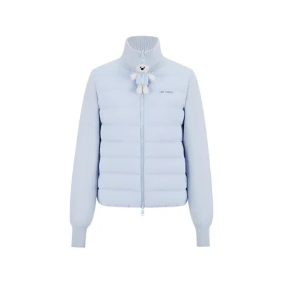 13DE MARZO Bear Zipper Down Jacket Blue