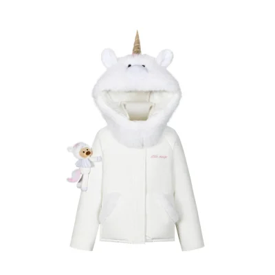 13DE MARZO Unicorn Bear Puffer Jacket White