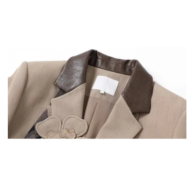 REVAN x Hello Kitty Khaki Patchwork Flower Blazer - Image 8