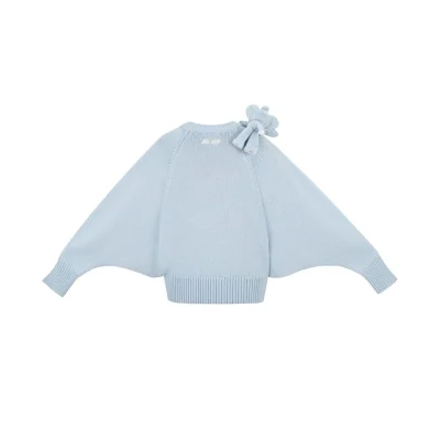13DE MARZO Elephant Bear Batwing Sweater Blue - Image 5
