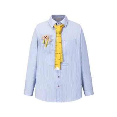 13DE MARZO Tailor Bear Stripe Shirt Blue