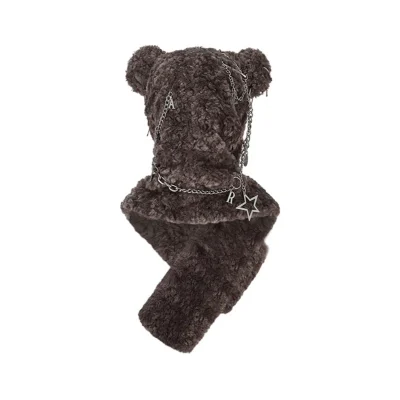 13DE MARZO Chains Hat Scarf Grey - Image 6