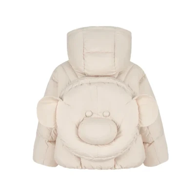 13DE MARZO Babybear Bag Down Jacket Beige - Image 3