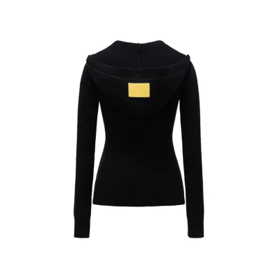 13DE MARZO Bear Knit Fit Hoodie Black - Image 3